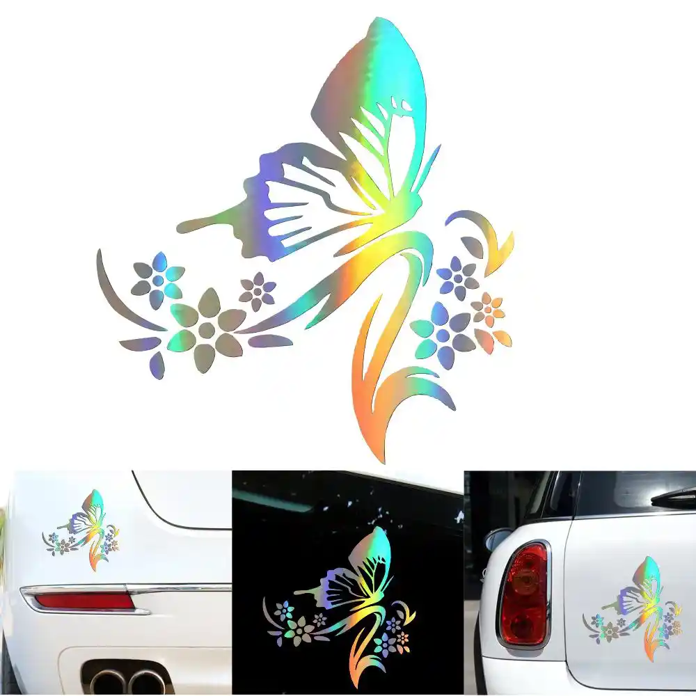 3d Auto Dekoration Aufkleber Schmetterling Mit Blume Muster Auto Aufkleber Scratch Abdeckung Nette Girlande Aufkleber Auto Zubehor Autoaufkleber Aliexpress