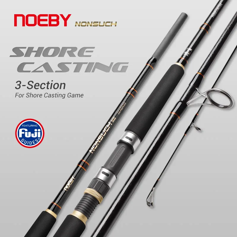 

NOEBY Shore Casting Spinning Fishing Rod 3.05m 3.35m H XH 3 Section Fuji Guide DPS Reel Seat Rod for Sea Bass Fishing Tackle Rod