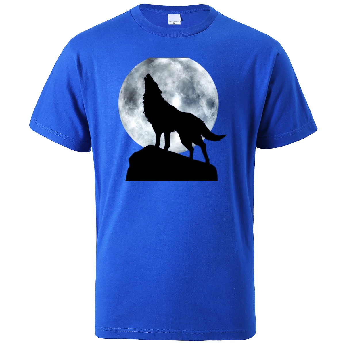 Moon Wolf мужские футболки винтажные толстовки с принтом Лето хип-хоп повседневные мужские топы хлопковая Футболка забавная футболка высокого качества
