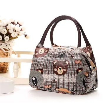 

Lunch Box Portable Functional Pattern Cooler Portable Insulated Canvas Lunch Bag Thermal Food Picnic Lunch Bags For Women Kids