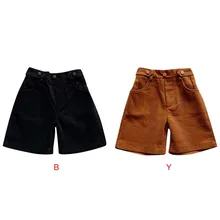 Однотонные Короткие штаны с принтом для маленьких девочек повседневные хлопковые свободные шорты