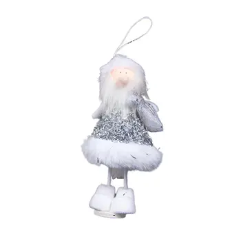

Christmas Fringe Skirt Girl Santa Claus Cloth Doll Pendant Creative Xmas Tree Ornaments Household Cute Decoration