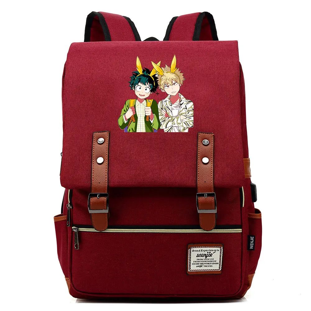 

Anime My Hero Academia Backpack USB Charing Popular Pattern School Backpack Children Boys Girls Daily Beautiful Backpack