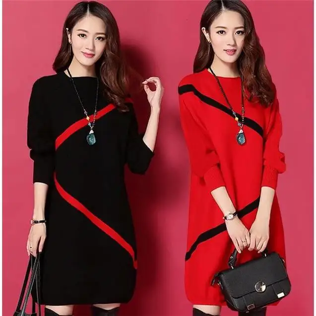 

2019 Hoodie Women's Autumn And Winter New Style Large Size Dress Loose Tops Brushed And Thick Dress Women's Mid-length