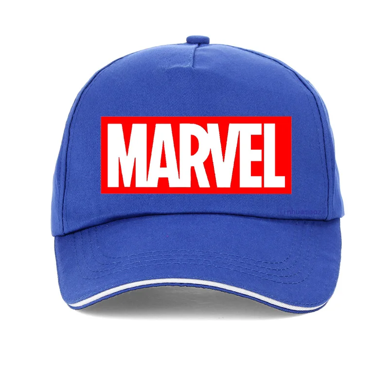 Синий Бейсболка с супергероями Marvel, унисекс, бейсболка, хлопковая Регулируемая Кепка в стиле хип-хоп с принтом «мстители» - Цвет: Синий