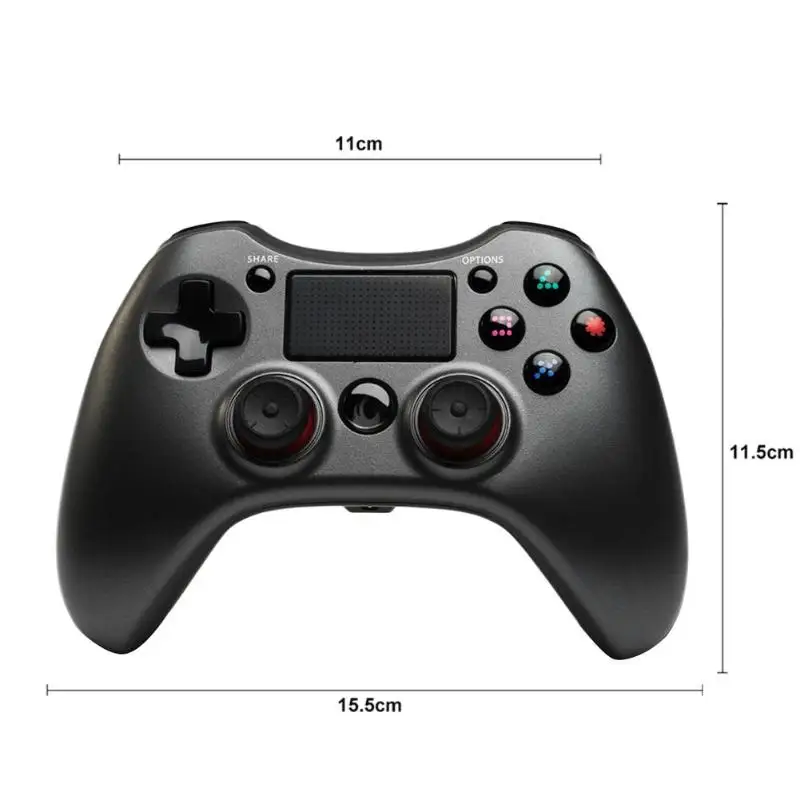 Беспроводной Bluetooth игровой джойстик портативный геймпад двойная вибрация Игровые колодки для PS4 PS3 PC Android tv Box игры для ps4 геймпад для пк - Цвет: Черный