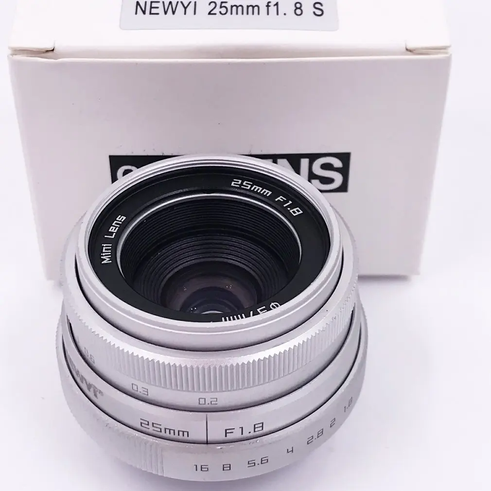 Lente para celular 25 мм F1.8 Мини CCTV C крепление широкоугольный объектив для Sony Nikon Canon DSLR lentille для низкой освещенности среды