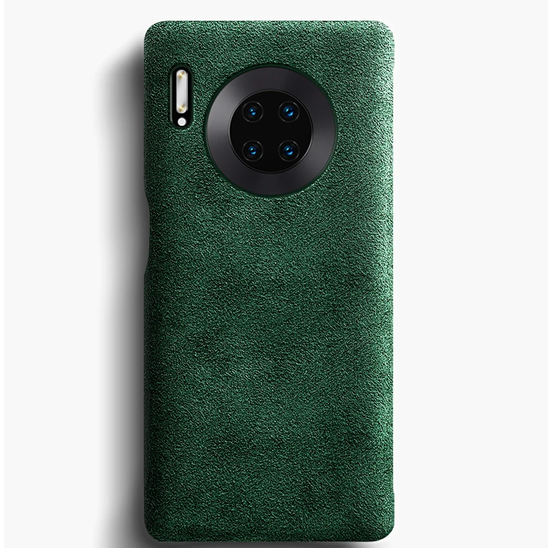 SanCore для HUAWE mate 30/pro Чехол для телефона кожаный Алькантара модный бизнес анти-осень кожа роскошный Премиум cellphoneA анти-износ - Цвет: Dark Green