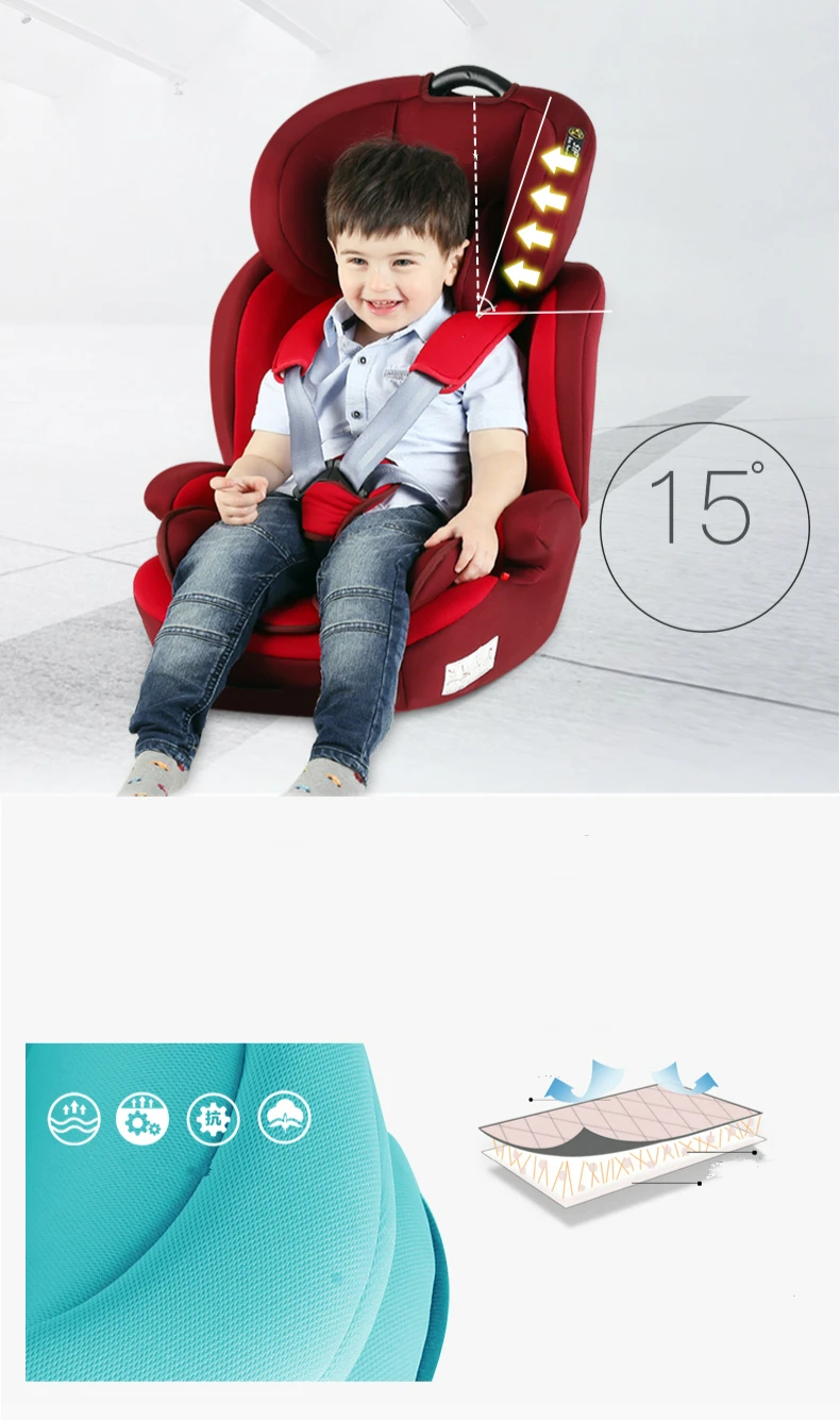 Детское автокресло ISOFIX разъем простой и портативный складной усилитель 9 months To 12 years Old детские безопасные сиденья до 36 кг детское кресло для автомобиля