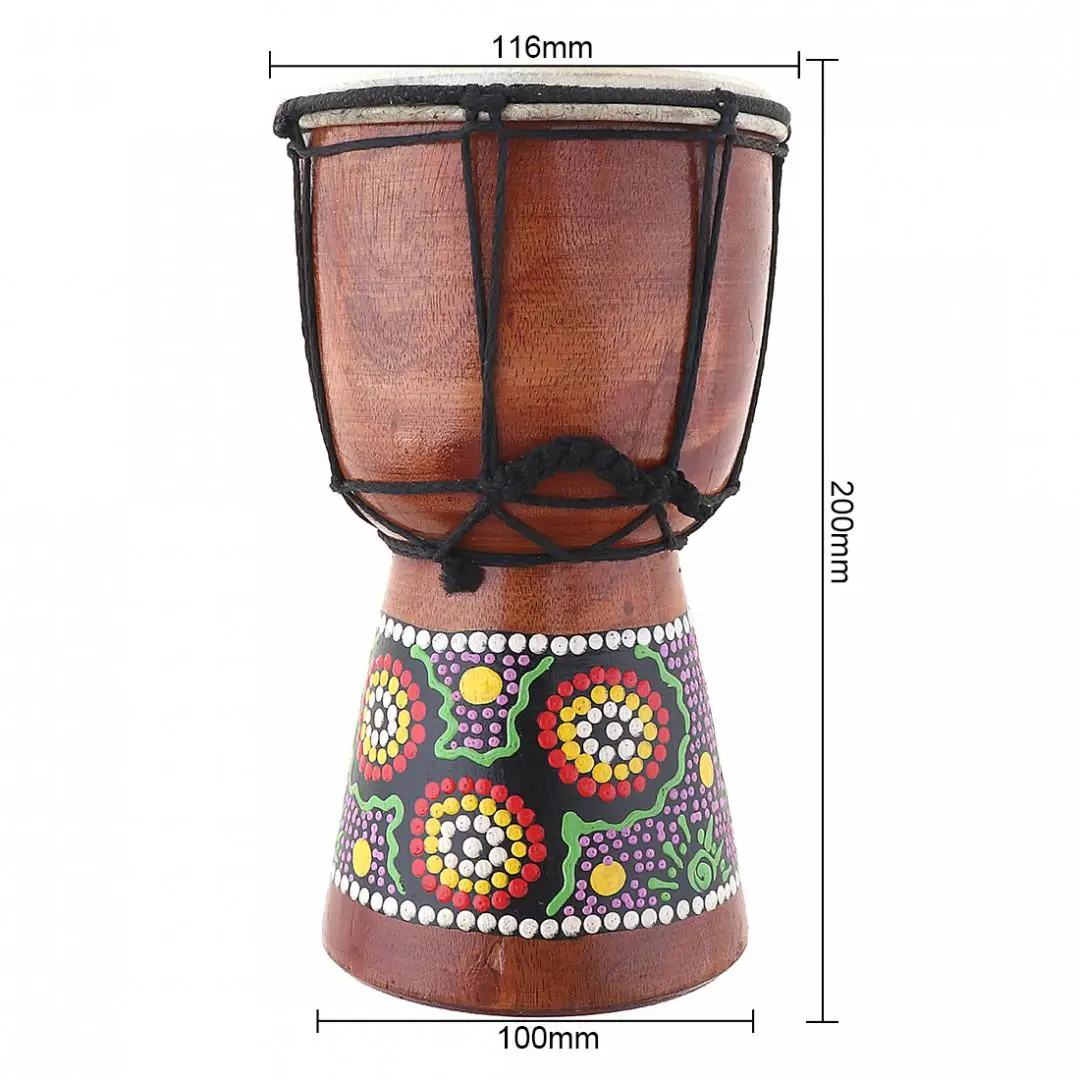 4 дюймов Профессиональный традиционный Африканский Djembe барабан дерево козья кожа хороший звук музыкальный инструмент