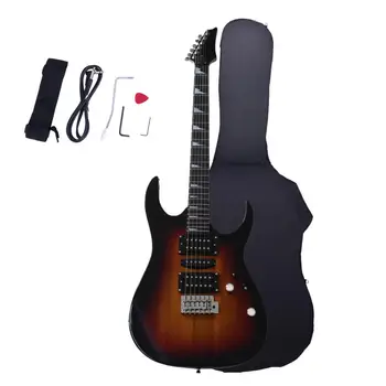 

170 Burning Fire Style Professional Electric Guitar with HSH Acoustic Pick-up Golden & Black Bag +strap pick +rocker +cable