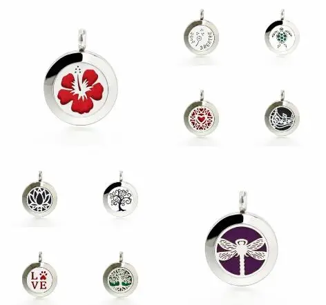 

1PC Ribbon Dragonfly Turtle Cross 20mm Stainless Steel Diffuser Aromatherapy Perfume Locket Pendant Necklace Free 10pcs Pads