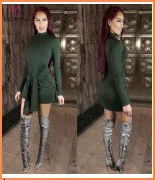 Платье-Карандаш размера плюс 4XL 5XL из прозрачной сетки с пайетками, женское Клубное платье с круглым вырезом и длинным рукавом, элегантные прозрачные мини-платья Vestidos