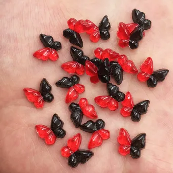 

80pcs Bling Resin 10mm Colorful Butterflies Flatback Rhinestone Ornaments DIY Wedding Greeting Card Buttons W739*2