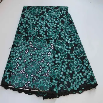 

2020 High Quality African Organza Lace Fabrics Nigerian Lace Fabric Hollow out Embroidery French Sequins With Stones Lace Fabric