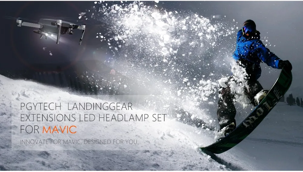 Новое поступление PGYTECH Mavic Pro шасси расширения светодиодный светильник на голову набор для DJI Mavic Pro(без батареек