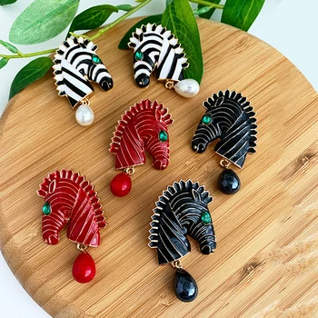 

Fashion Exaggerated Bohemia Animal Zebra Earrings 2019 Vintage cute Boho Water Drop Earrings for Women Pendientes Jewelry