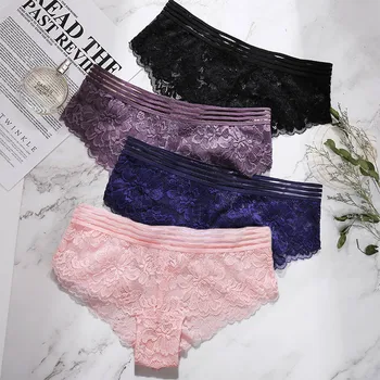 

M-XL Sexy Underwear Lace Panties Women's Underpants Intimate Lingerie Low Waist Pantys Women Floral Briefs Sexy Female Panties