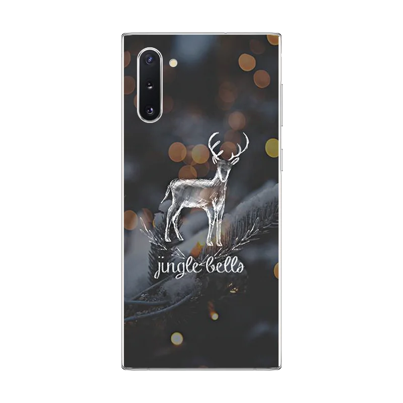 Новогодние подарки Рождество для samsung Galaxy Note 10 чехол мягкий TPU для samsung S9 S10 Plus Note 8 9 Чехлы Санта Клаус Лось снеговик