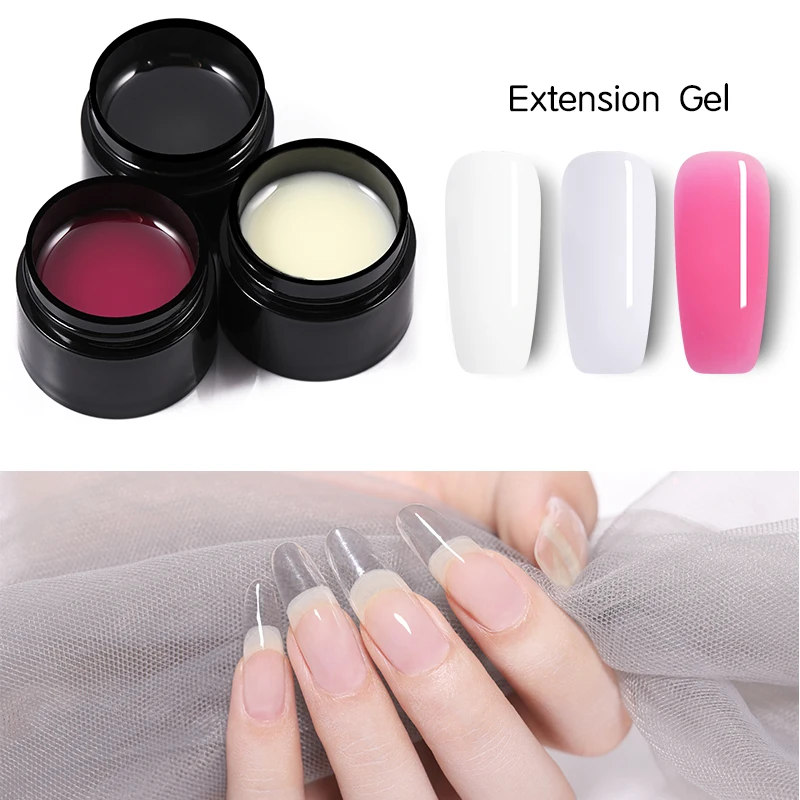 LEMOOC 5g Nail Extend Glue Extension Gel Semi-transparent Nail Art UV Building Gel Nail Gel Polish For Nail Forms Acrylic Tips