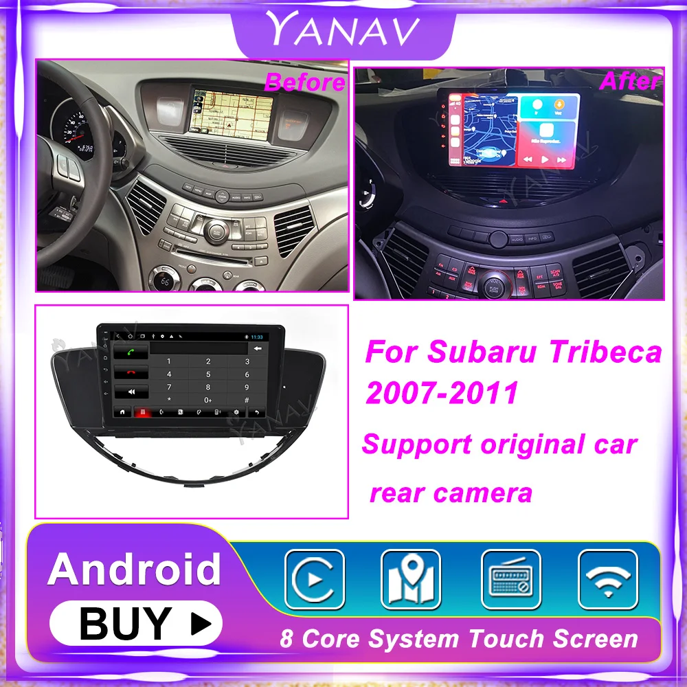 Car Radio Android 2 Din For Subaru Tribeca 20072011 Gps Navigation