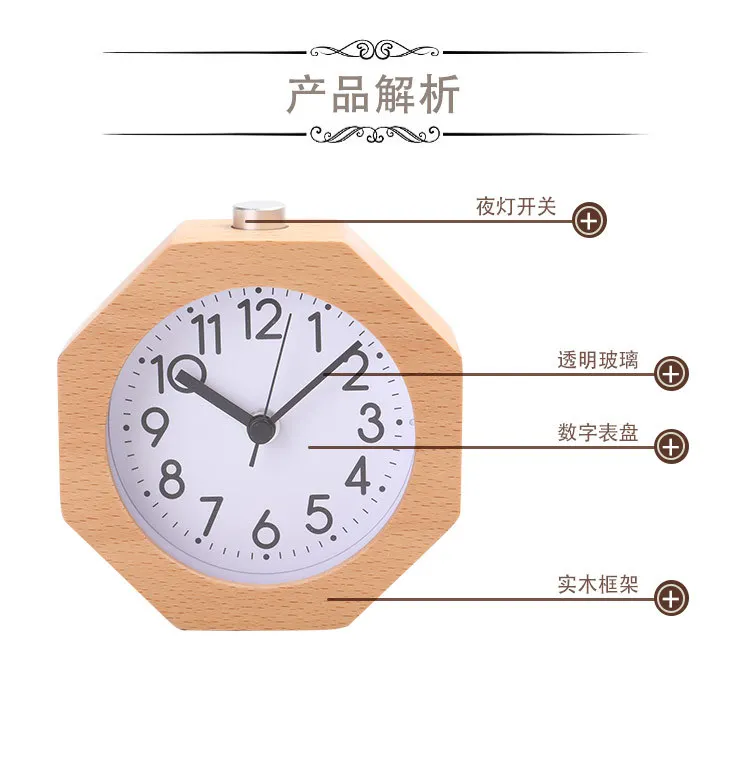 Polygon Creative Building Blocks Material Alarm Clock Lazy Night Light Alarm Clock Students Antair Nightstand