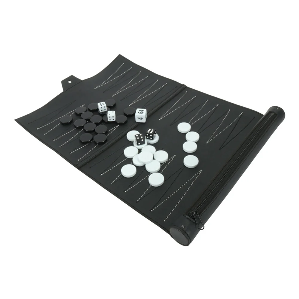 

Entertainment Compact Portable Practical PU Leather Backgammon Games Foldable Travel Chess Board Accessories Magnificent Gifts