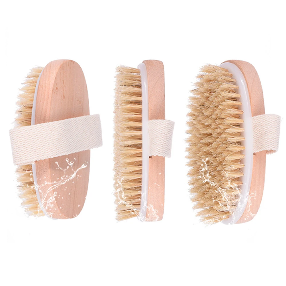 Bristle Scrubber Exfoliating Brush Shower Brush Skin Care SPA Body Cleaning Brush with Band Body Massage Bathroom Accessories