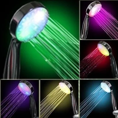 Showerhead 7 цветов Изменение светодиодный Романтический свет воды душ для ванной головы светящиеся(Цвет: многоцветный ed - Цвет: Multicolored