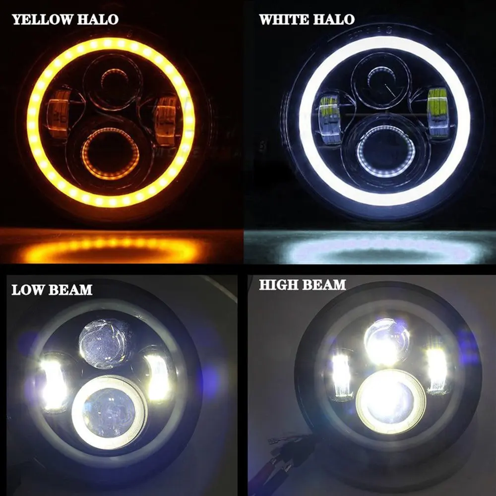 2 шт. 7 дюймов 45 Вт круглый светодиодный светильник на голову s Halo Angle Eyes Для Jeep для Wrangler для JK LJ TJ CJ головной светильник s внедорожный рабочий светильник