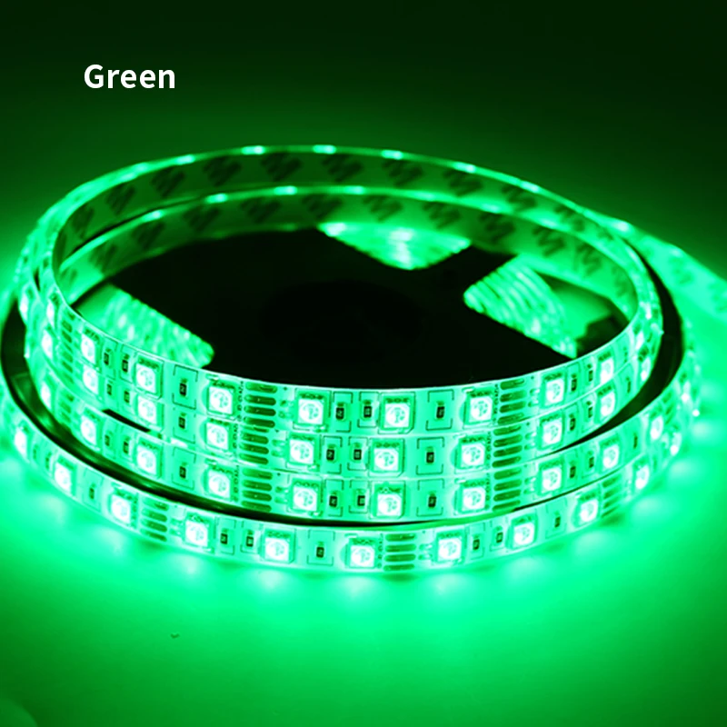 Green 12 В светодиодный светильник-лента гирлянда лента 2835 RGB 5 м водонепроницаемый 12 в вольт постоянного тока 60 светодиодный/м RGB светодиодный светильник лампа Диодная лента ТВ ПОДСВЕТКА цветная - Испускаемый цвет: Green