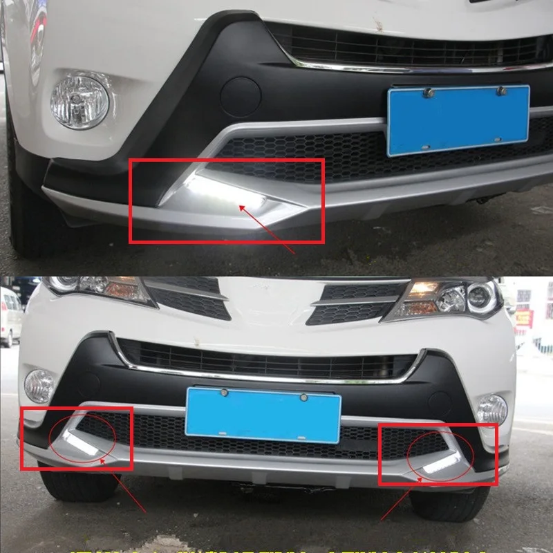2 шт. автомобиля 8 светодиодный фонарь бампера фары дневного света DRL для Toyota RAV4 2013 Замена