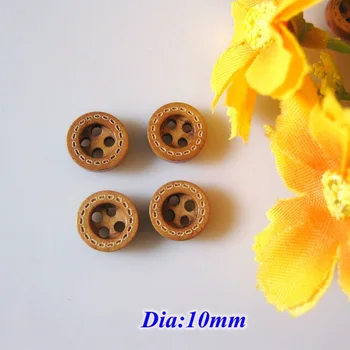 

100pack 4 Holes Natural Wooden Buttons bulk Scrapbooking products Sewing Accessories 10mm botoes crafts Accessories