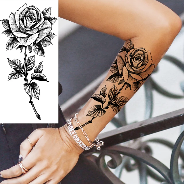 Black Rose Tattoo Half Sleeve