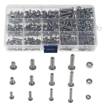 

440pcs/Set M3 Screws Nuts Kits Set 304 Stainless Steel Hex Head Socket Screws and Nuts Assortment Kit Screws Tools