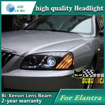 

Car Styling Head Lamp case for Hyundai Elantra 2004-2010 Headlights LED Headlight DRL Lens Double Beam Bi-Xenon HID Accessories