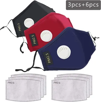 

3pcs Covers + 6pcs PM2.5 Cover Replacement Sheet Reusable Cover,Dust Cover PM2.5 Windproof Foggy Haze Pollution For Cycling