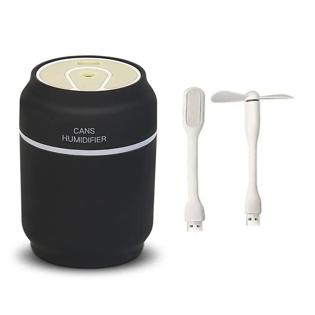 

Car air freshener 3 in 1 200ML Cans Humidifier Diffuser Ultrasonic USB Fan LED Light Mini Humidifiers Air Purifier Mist Maker