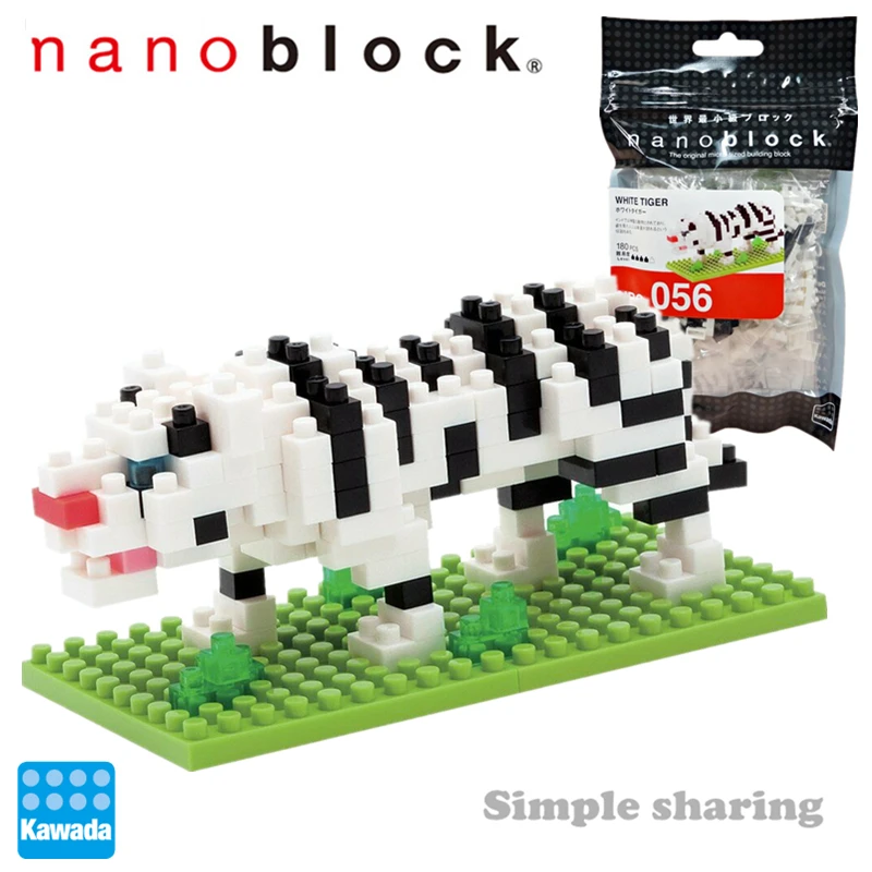 Новый Nanoblock белый тигр NBC 056 180 штук микро размер строительные блоки Алмаз Мини