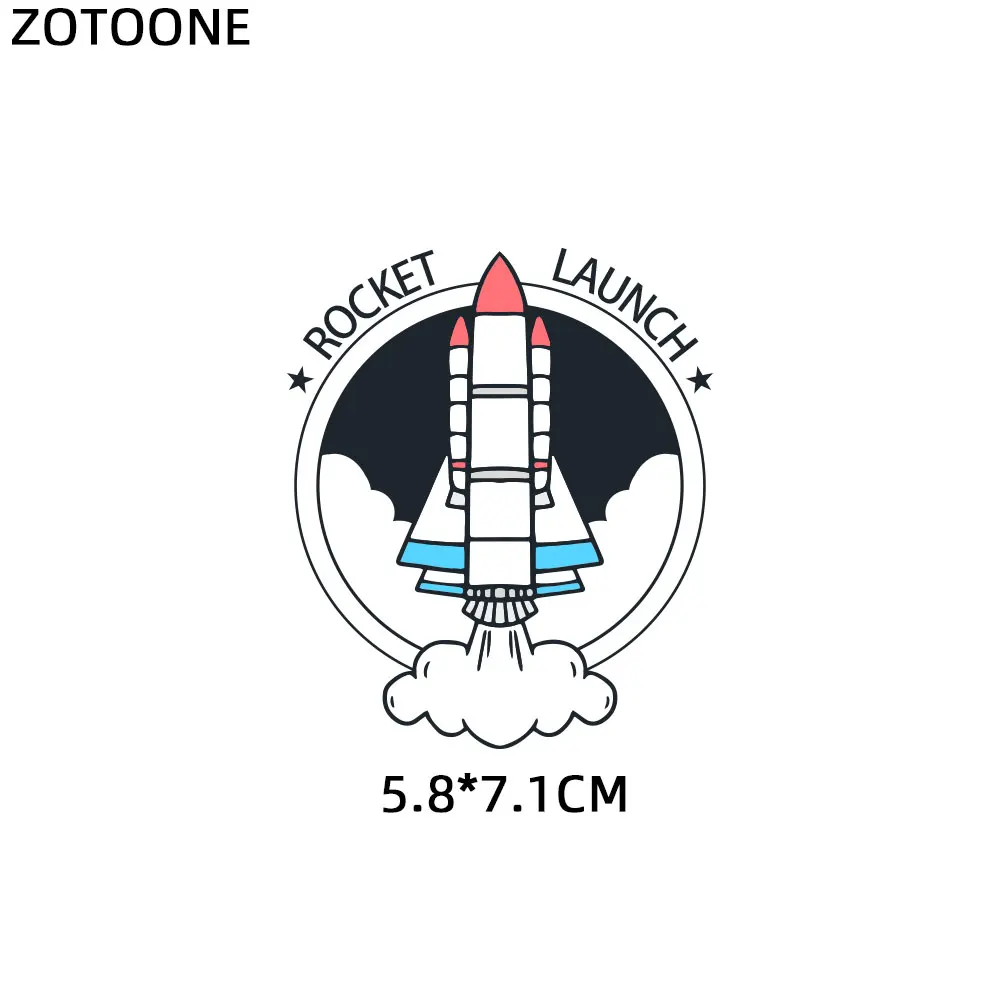 ZOTOONE мультфильм ракета патчи для детей утюжок на космосе наклейка переводки