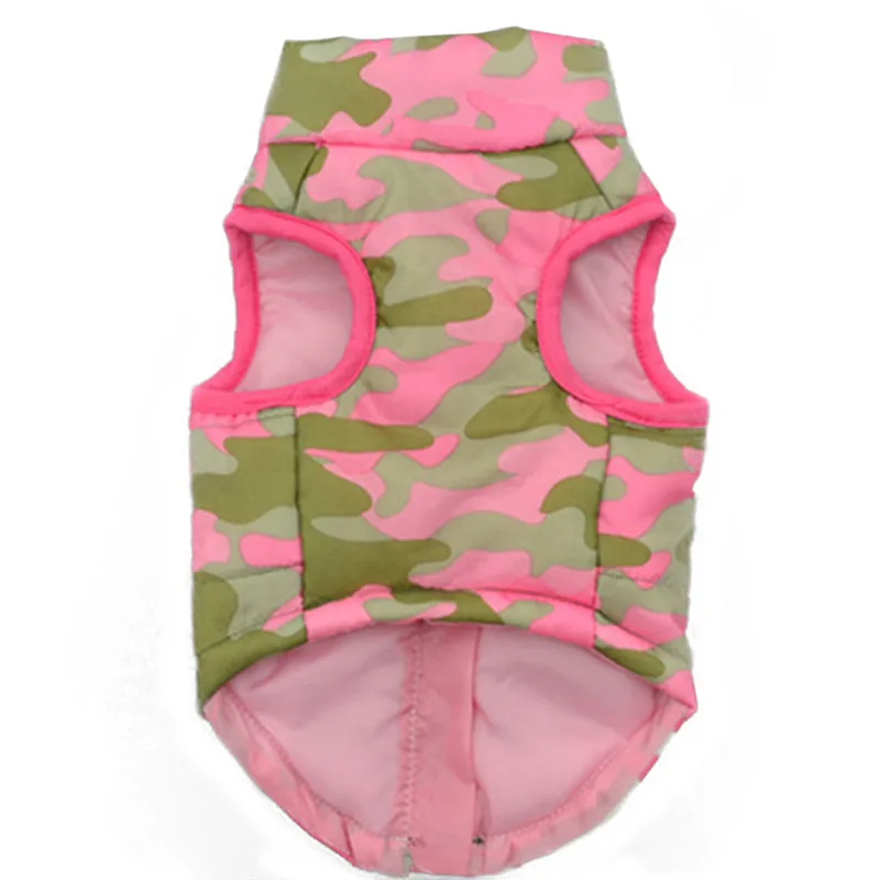 Fashion Pet Camouflage Dog Clothes Pink Polyester Puppy Winter Cloth Jacket Vest Outfit Wears Drop Shipping Sale#B30