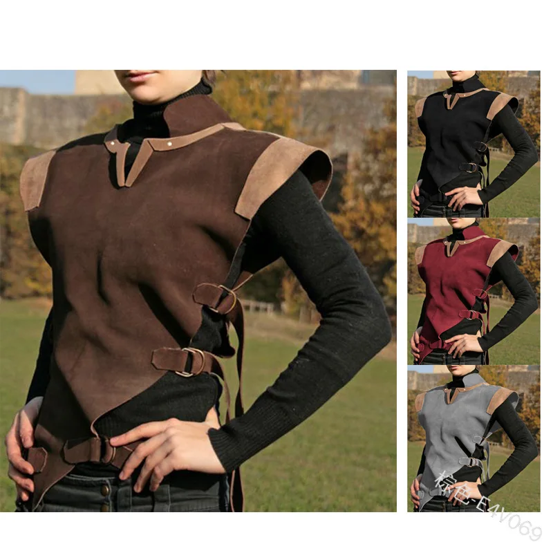 Medieval Larp Ranger Armor жилет замшевый для мужчин и женщин Ренессанс Armour Топы пальто