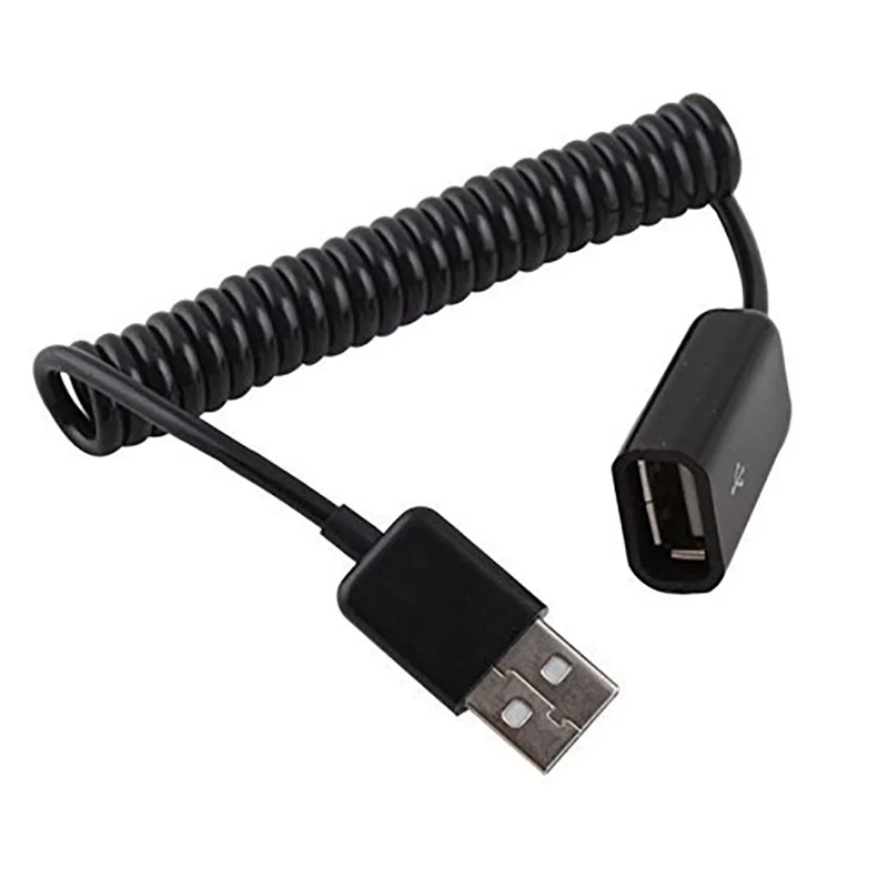 Спиральный USB A папа-мама адаптер кабель 1 м 3 фута