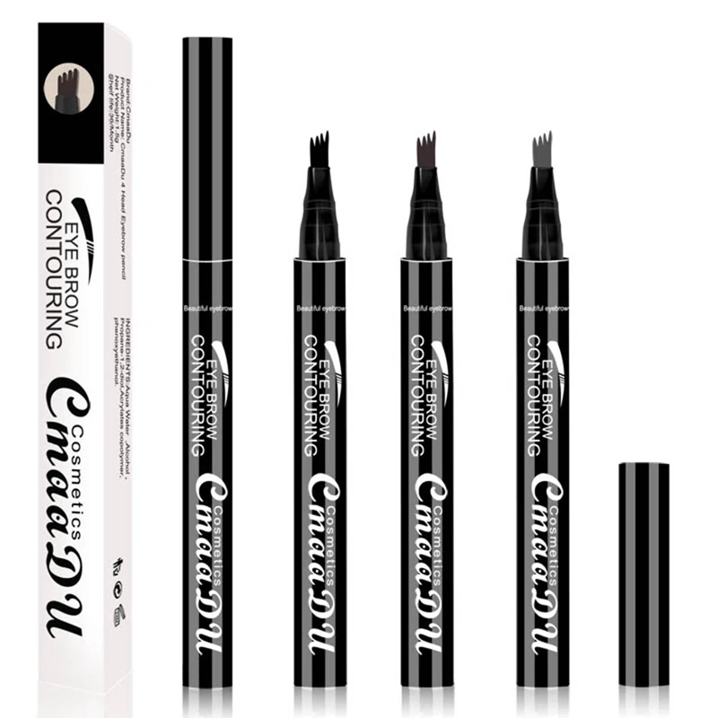Microblading Eyebrow Pencil Waterproof Fork Tip Tattoo Pen Tinted Fine Sketch Eye Brow Pencils Long Lasting Eyebrows
