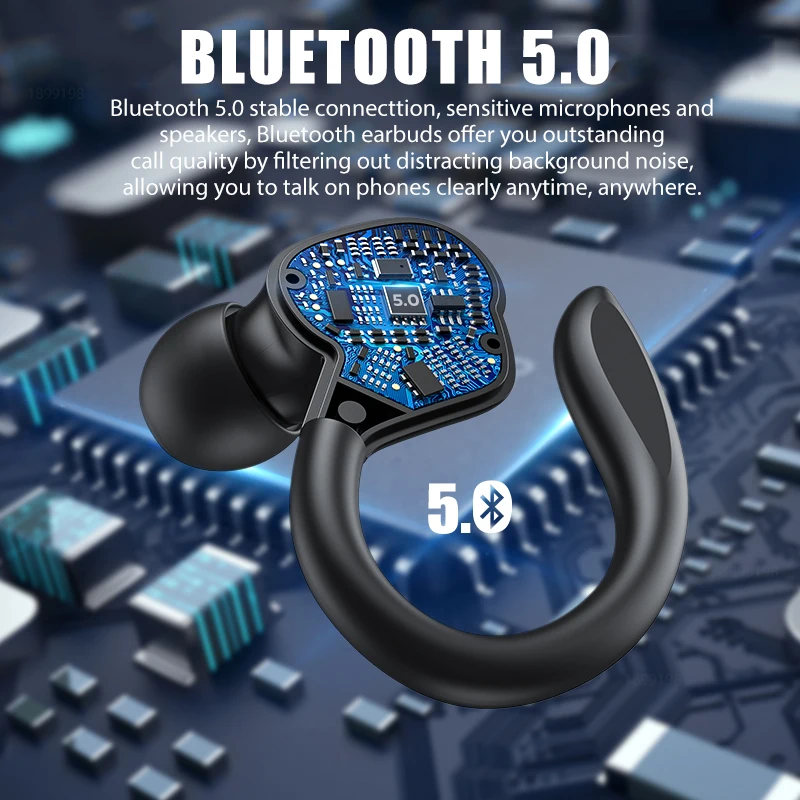 bluetooth controle toque led power display earbud