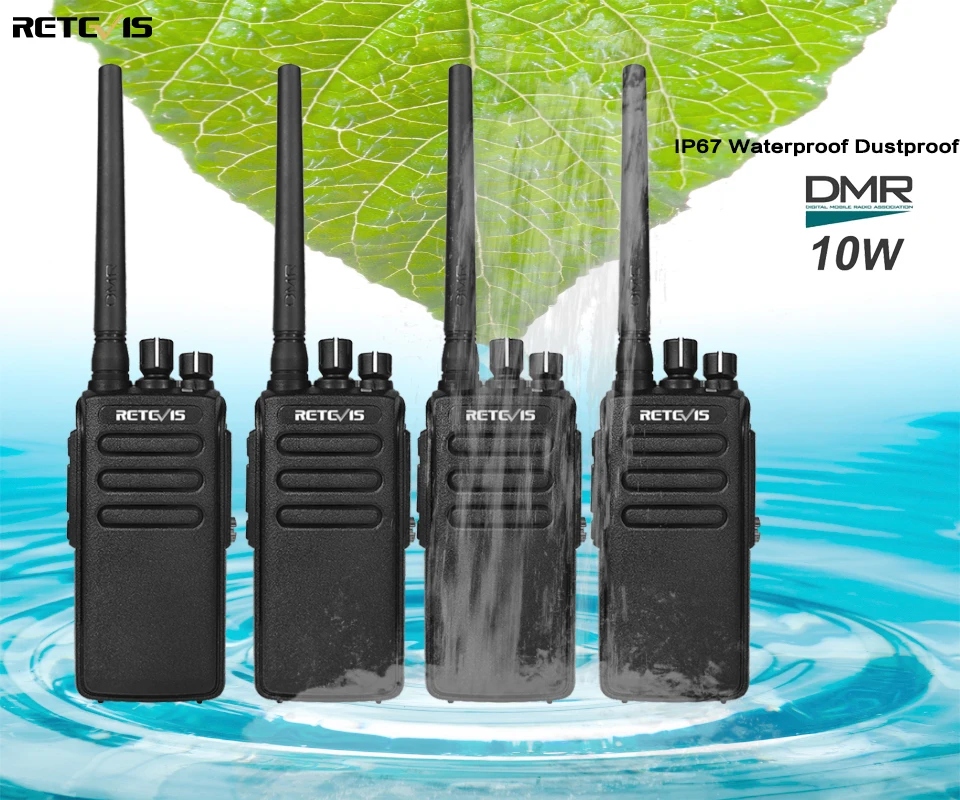 4 шт 10 W рация DMR радио Retevis RT81 IP67 Водонепроницаемый цифровой/аналоговый 2 режима трансивер UHF двухстороннее радио + Кабель Программа