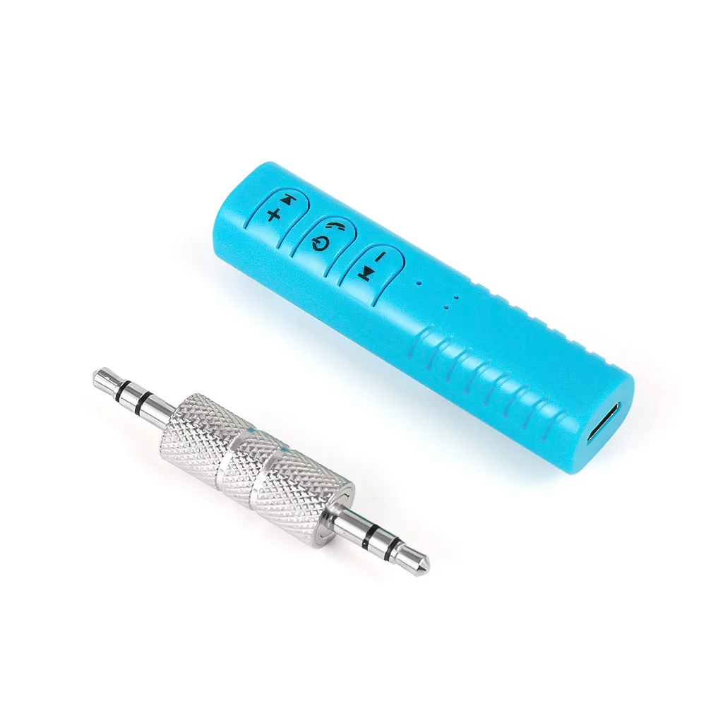 Блютуз адаптер для автомобиля Универсальный 3.5 мм Jack Bluetooth гарнитура для авто громкой музыки приемник аудио адаптер авто AUX комплект для Динамик наушников стерео - Название цвета: Синий