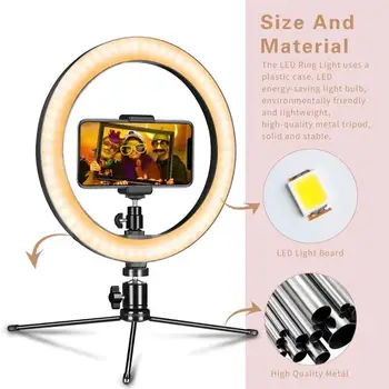 

LED Ring Light Curved Surface Live Ring Fill Light The Flash With Tripod LED Lamp,With Tripod,Bluetooth Selfie Flash Ring New
