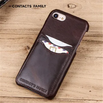

Solid Color Retro 100% Leather Case For iPhone 8 For Apple iPhone 7 with Card Slot Drop Protection Cover