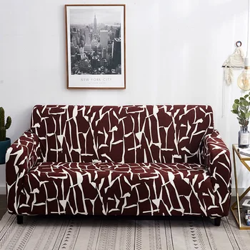 

Geometric Printing Simple Sofa Cover All-inclusive Universal Cover Dark Line European Sofa Cover Easy To Clean Dustproof Home